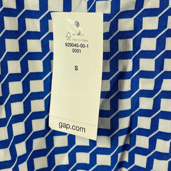 NEW Gap Dress Womens Small blue geometric blouson colorful preppy - Picture 6 of 12